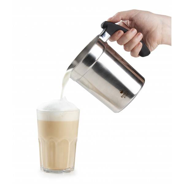 Pichet à mousser le lait en acier inoxydable, verser sur une bouilloire à  café, tasse à mousser le lait à la vapeur expresso, parfait pour l'art du  latte