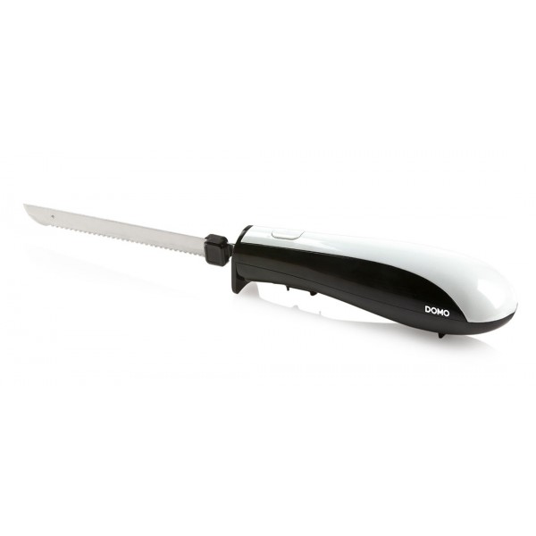 Couteau électrique - DOMO - Lames dentelées en acier inoxydable - 590 gr -  150W - Noir / Blanc - Cdiscount Electroménager