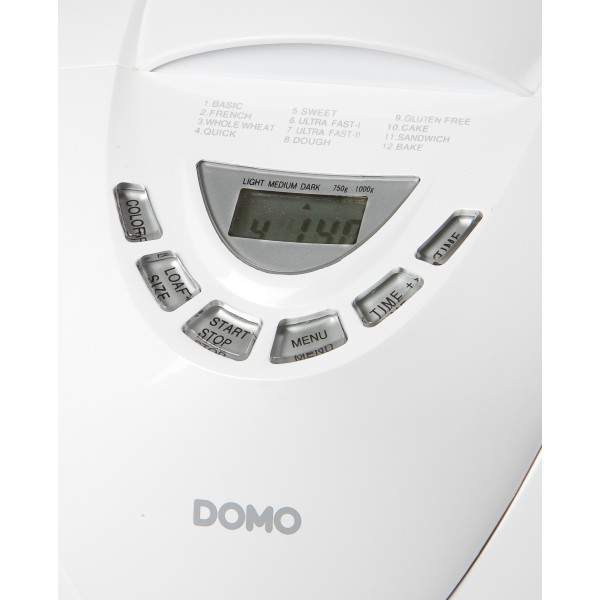 DOMO Machine à pain 500-750-1000gr - 18 programmes - incl. distributeur et  programme sans gluten